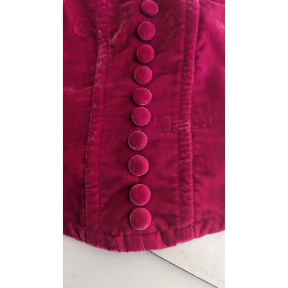 New Rachael Zoe Red velvet crop smocked button front tank size small - Picture 4 of 11
